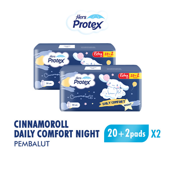 [B1G1] Hers Protex Daily Comfort Night Pembalut Wanita Cinnamoroll Bag Isi 20+2 pcs