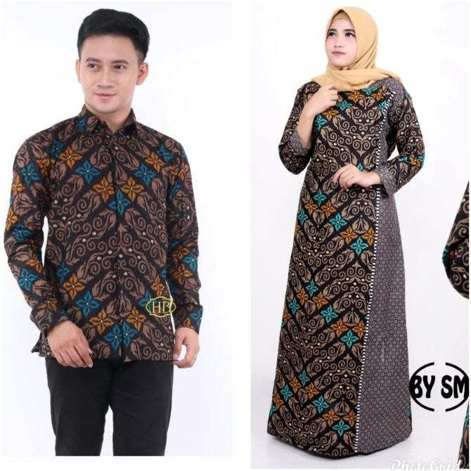 || Best seller  ~`~ Baju gamis dress couple big size ld 140 batik sarimbit kemeja pria ||~~~