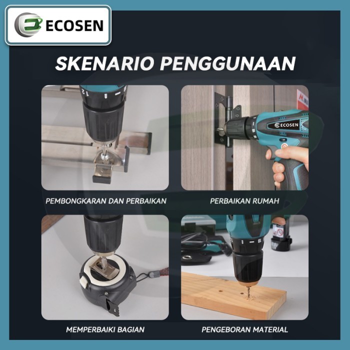 ECOSEN Bor Tanpa Kabel Bor Dampak 98VF