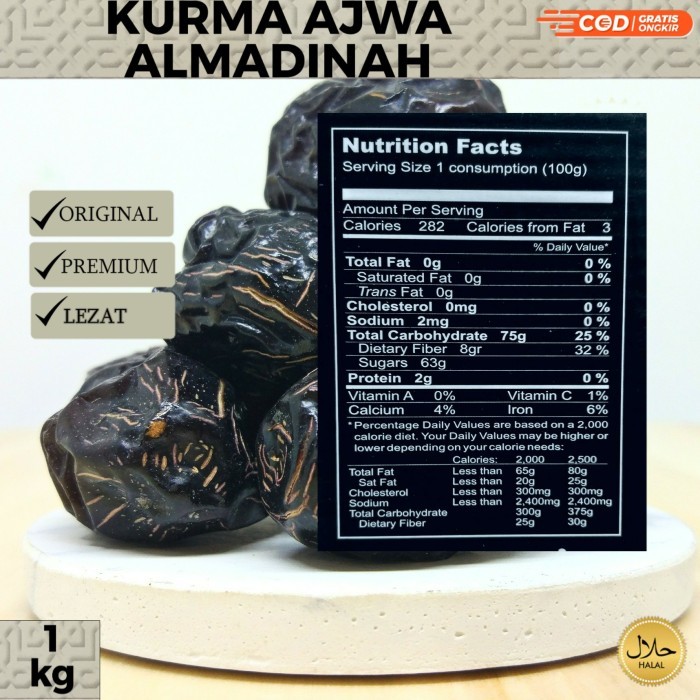 

Kurma Ajwa al-Madina 1kg / Kurma nabi / Kurma Ajwa Original