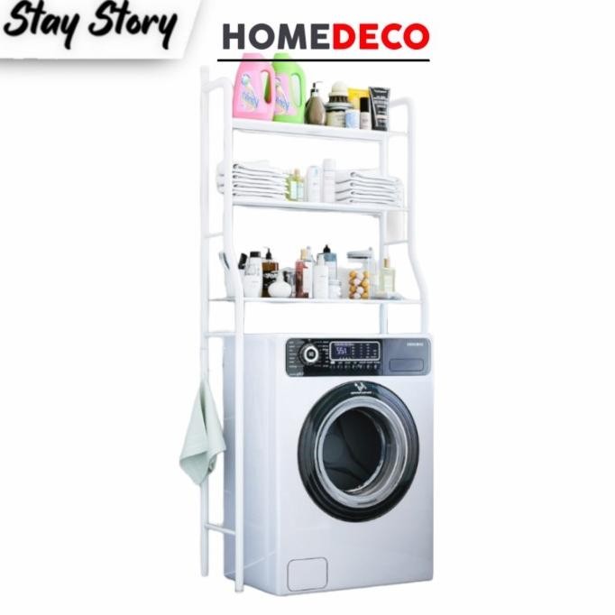 Rak Mesin Cuci Dan Toilet Organizer Kamar Mandi Laundry 3 Susun