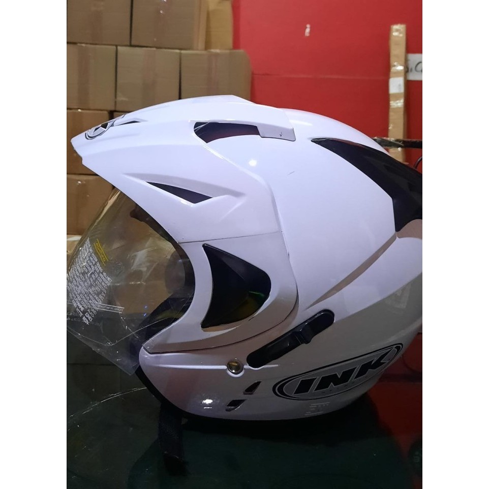 Helm Ink Terbaru Dobel Visor Type T1 Putih