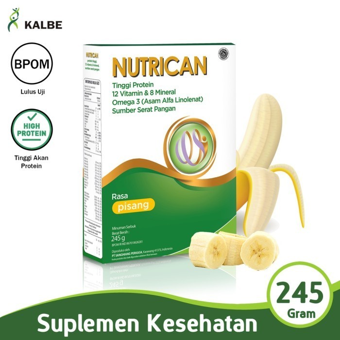 

TERLARIS TERLARIS KALBE SUPLEMEN MAKANAN SUSU NUTRISI 245 G NUTRICAN PISANG DUKUNGAN NUTRISI KHUSUS