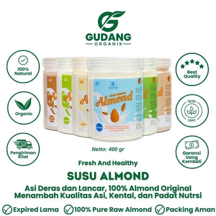 

TERLARIS TERLARIS ASI BOOSTER SUSU ALMOND MILK PELANCAR ASI ALAMI BUBUK PENGENTAL ASI POWDER 400GR