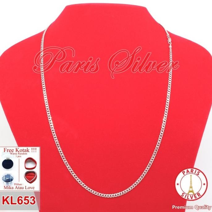 Kalung Panjang Rantai Silver Perak 925 Pria Sisik Naga Emas putih