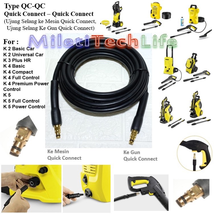 Selang Karcher K1 K2 K3 K4 K5 Panjang 3meter High Pressure Hose 3m for Karcher K Series Spare Part