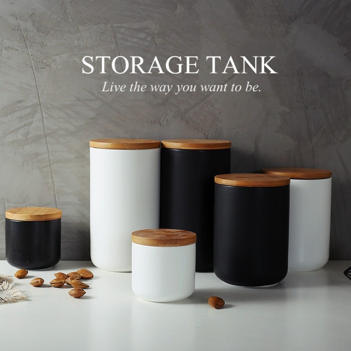 

PROMO KAI Nordic Storage Tank - Jar Penyimpanan Kopi Teh Bumbu Keramik