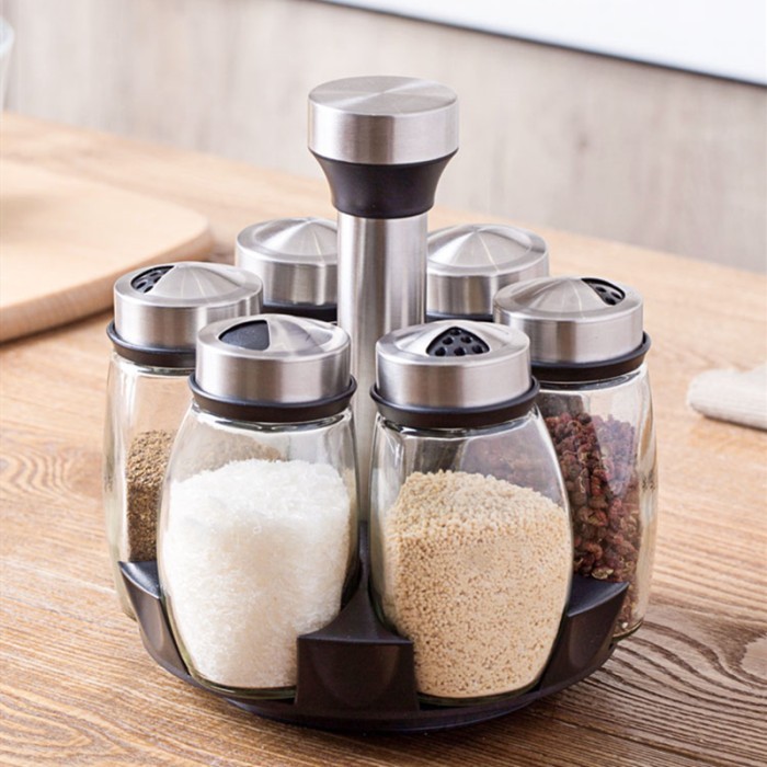 

BIG SALE Tempat Penyimpan Bumbu Dapur 6 Jar Rack Set D152