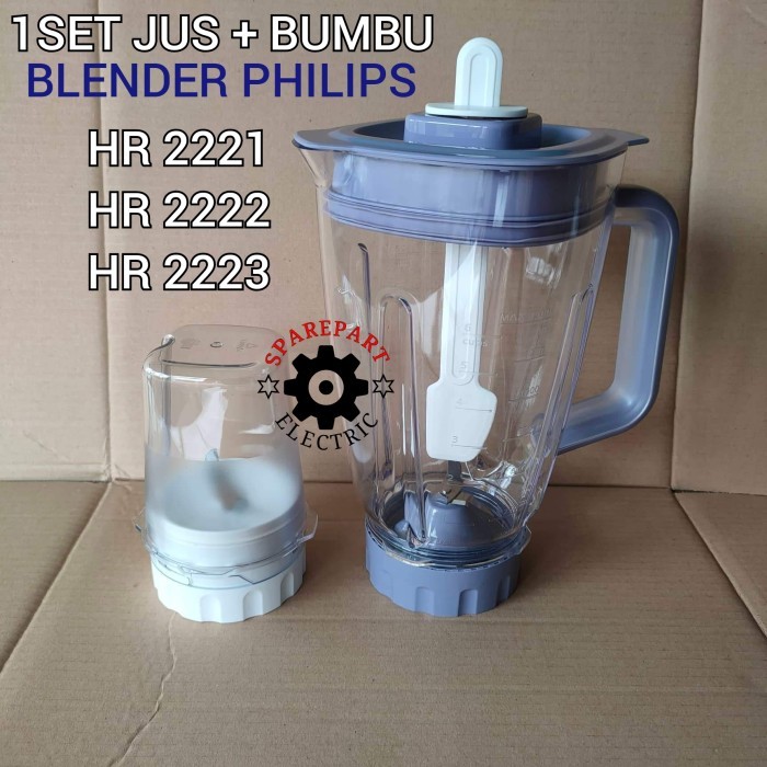 

TERBATAS FULLSET GELAS JUS + GELAS BUMBU 1SET BLENDER PHILIPS HR 2221 2222 2223