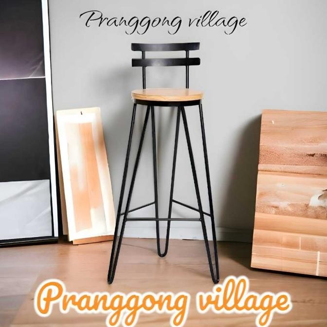 TA50 / KURSI KAYU / KURSI BAR KAYU BESI / KURSI CAFE KAYU BESI