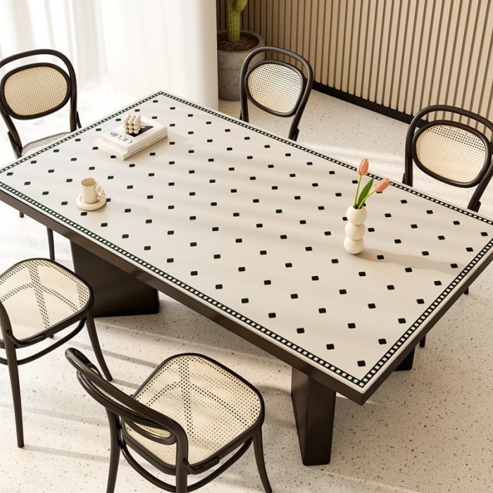 Taplak Meja Makan Aesthetic Anti Air/Alas Meja Ruang Tamu Aesthetic/Taplak Meja Tamu Anti Air/Taplak