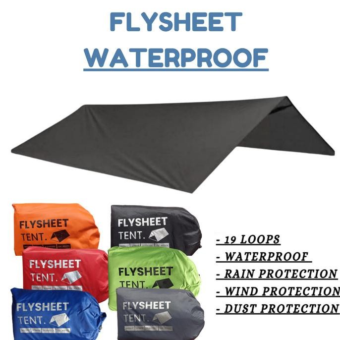 Terbaru Flysheet 4x6M Bahan Tebal Anti Air Tutup Atap Pelindung Tenda Camping