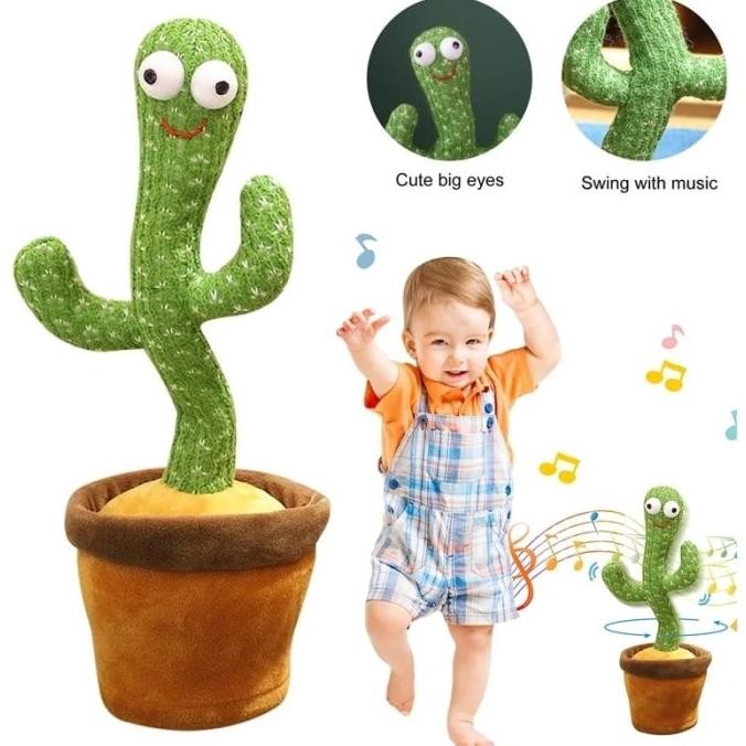 Boneka Pintar Bisa Ngomong Bicara Rekam Dancing Mainan Kaktus Goyang