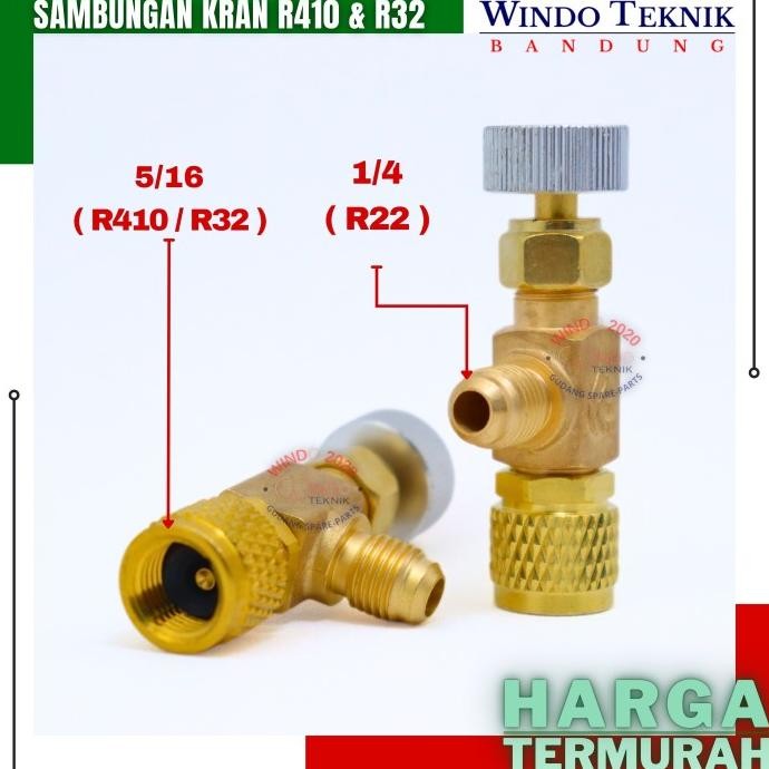 sambuangan kran ac r410 & r32 | adapter connektor can tap kqf-341a stok terbatas