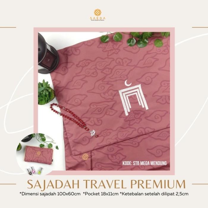 SAEDA - SAJADAH TRAVEL WATERPROOF PRINTING  ANTI AIR ALAS ANTISLIP | sajadah traveling anti slip lem