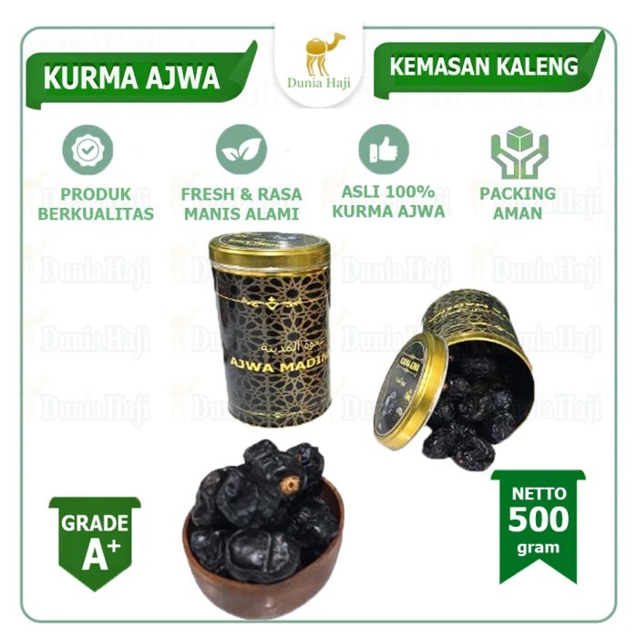 

Cuci Gudang Kurma Ajwa Aliyah Al Fatih 500 Gr Gram Kurma Nabi Asli Kemasan Kaleng