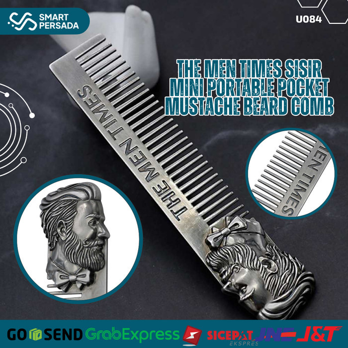 Sisir Pria Saku Cowok Style Stainless Steel Unik Premium Mini Portable