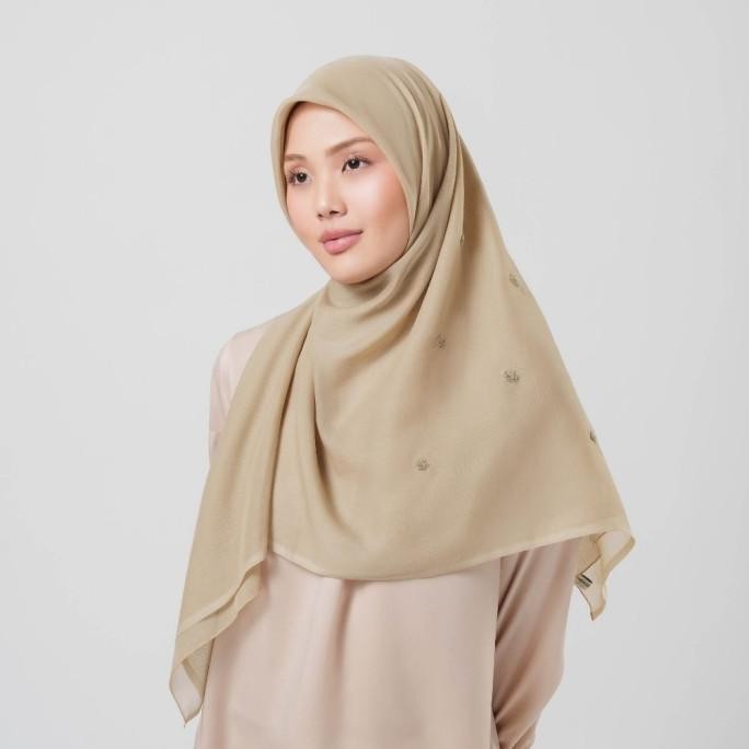napocut Hijab - Segiempat Ayla Sulam Jilbab Sulam Paris Jepang Premium