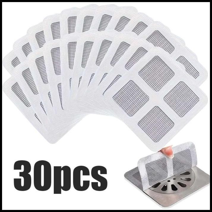 30pcs Stiker Saringan Stiker Saringan Kamar Mandi Penutup Lubang Air Stiker Wastafel Cuci Piring Lak