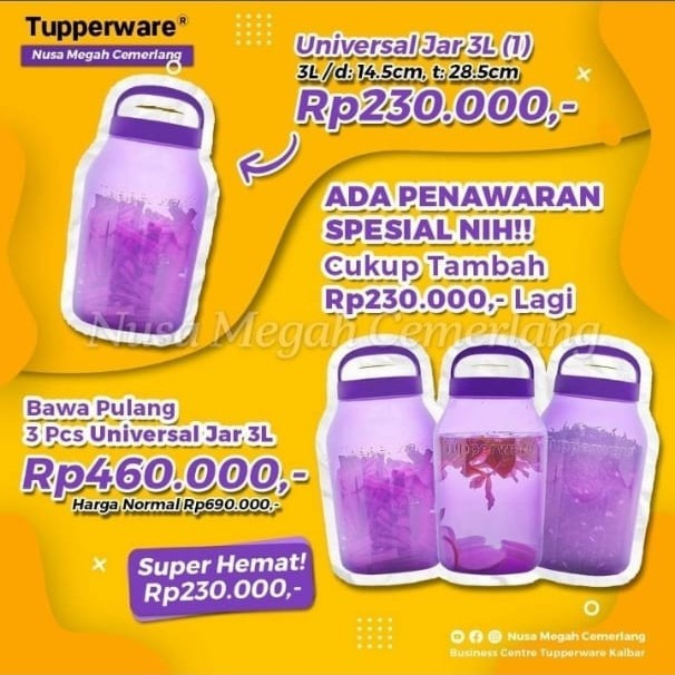 Universal Jar 3L Tupperware