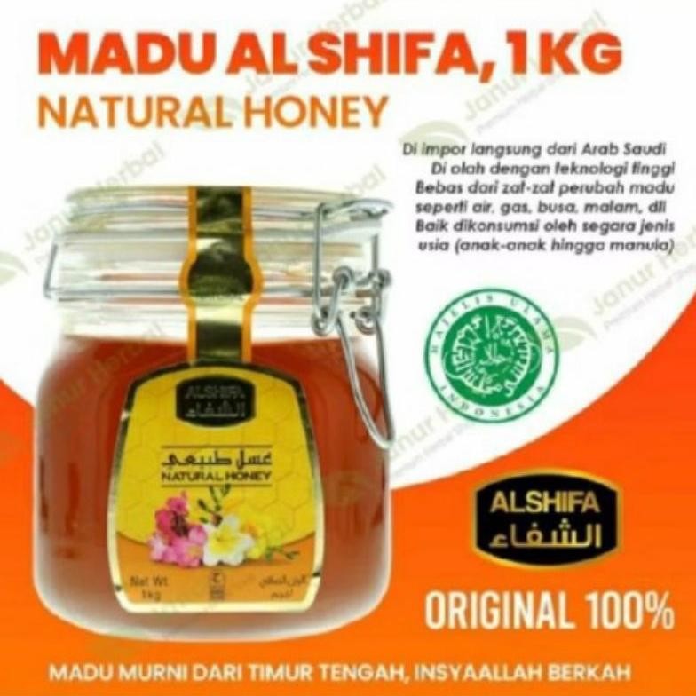 

Madu alshifa impor arab 1kg kemasan pengunci kawat