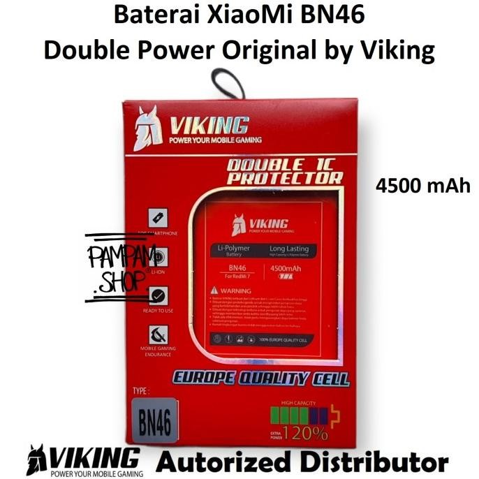 Baterai Viking Double Power Original Xiaomi Bn46 Redmi 7 Note 8 Batre