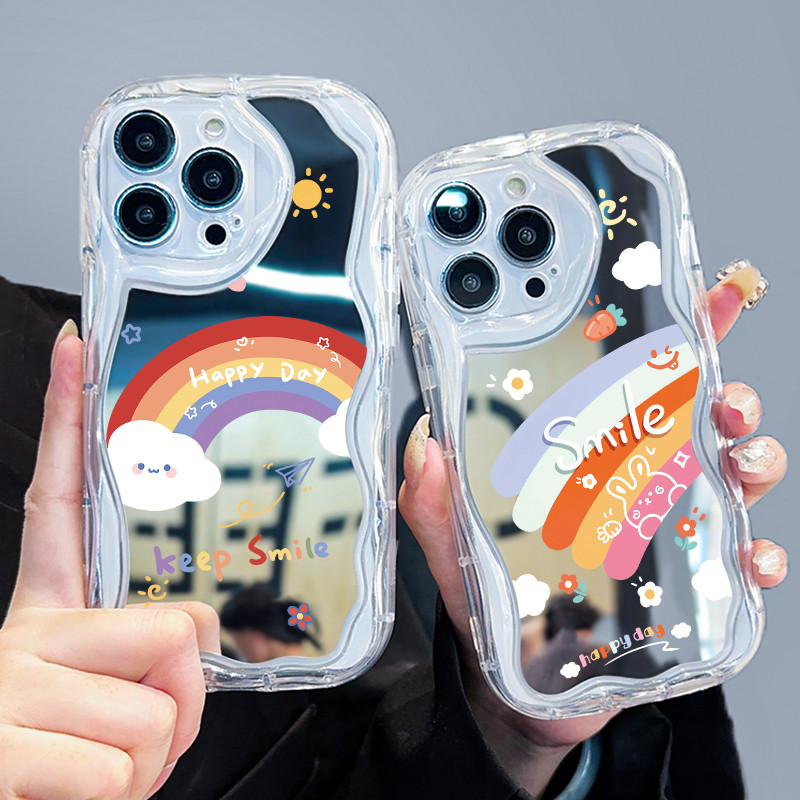 Casing Hp Untuk OPPO A57 2022 A77 2022 A57s A57e A77s Case Casing Cloud Kasing Rainbow Drop HP Softc