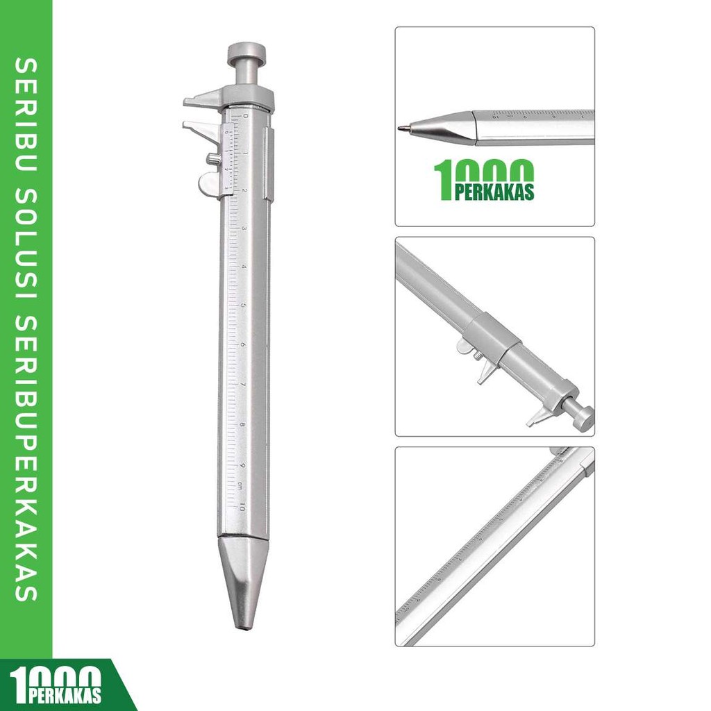 

1P Sigmat Pulpen / Pena Bolpoin Multifungsi Jangka Sorong Ruler Penggaris Alat Ukur / Pena Bolpoin Multifungsi Jangka Sorong Ruler Penggaris Alat Ukur / Measuring Tool