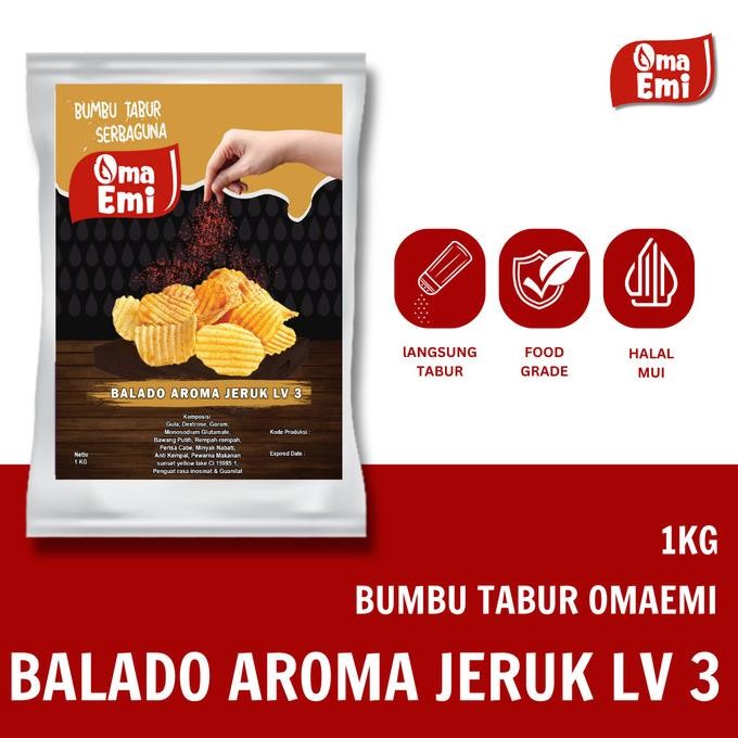 

SALE! BUMBU TABUR BALADO AROMA JERUK LEVEL 3 SIAP PAKAI