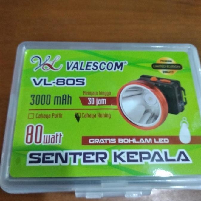 Is75 VL 80s Senter Kepala 80 WattPutih KUNING valescom VL-80s BONUS BOHLAM Original