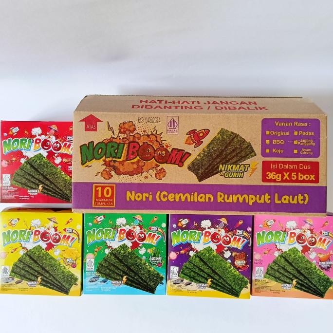 

trius ( 1 dus/karton ) paket hemat nori boom snack anak banyak varian rasa