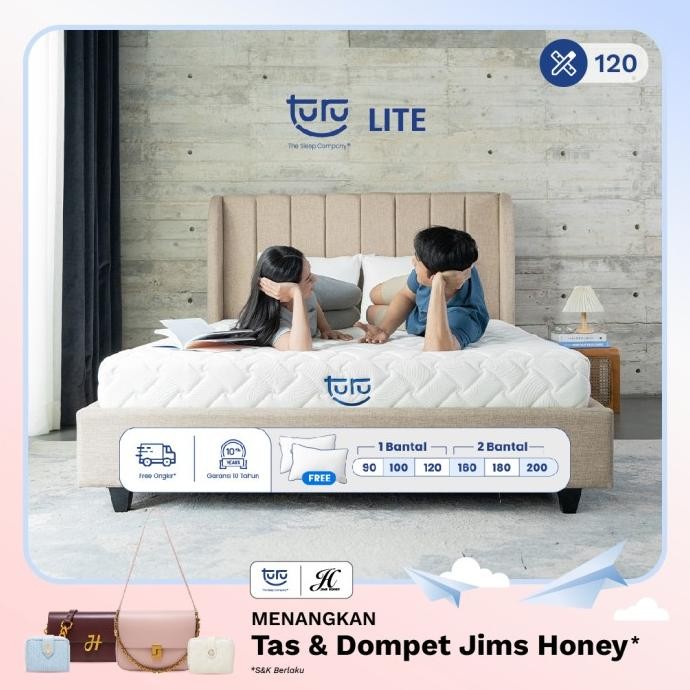 Kasur Base Support Foam Turu Lite Ukuran 120X200 (Double) Free Bantal