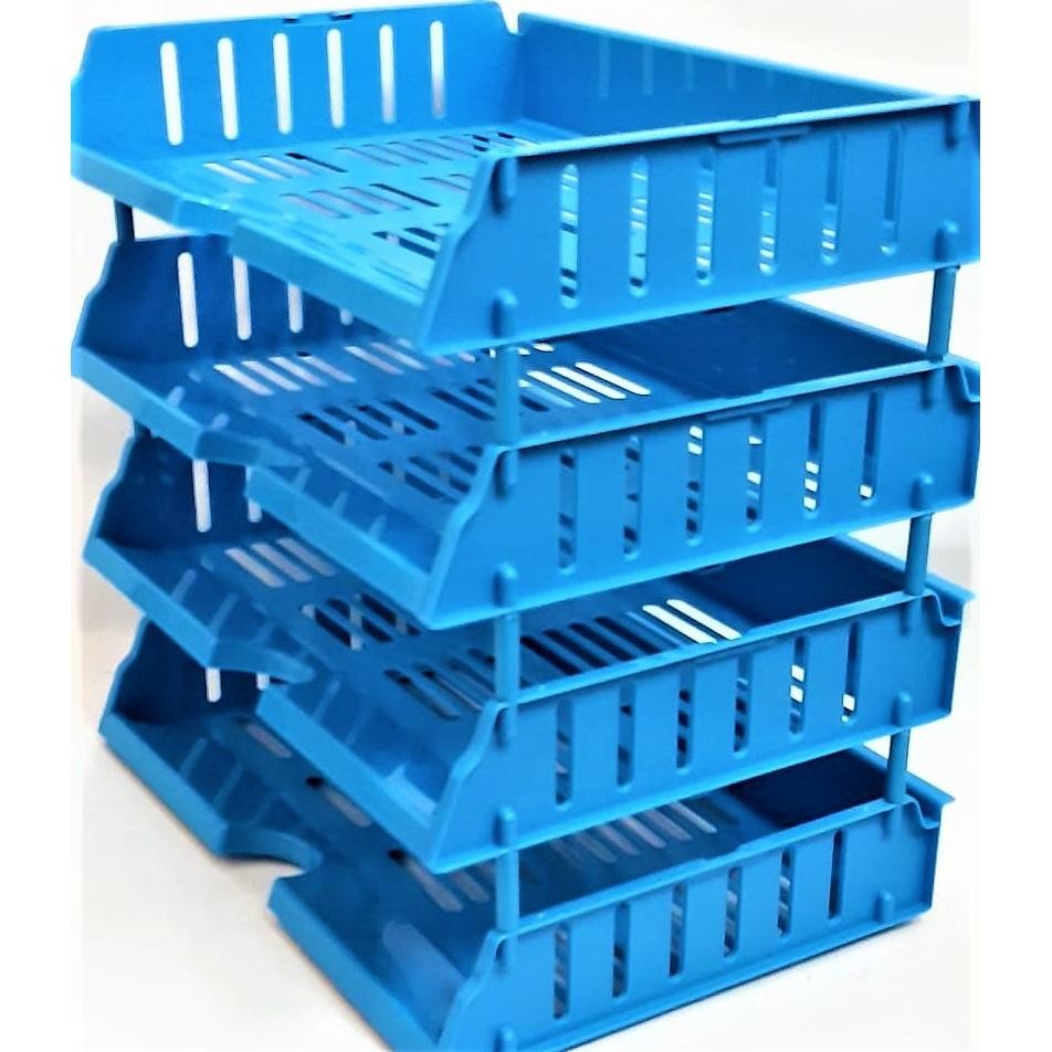RUBYSU RAK KERTAS DOKUMEN SUSUN 4 TINGKAT DCT -704 LETTER TRAY LEBAR PLASTIK FOLIO BAGUS LANDSCAPE E