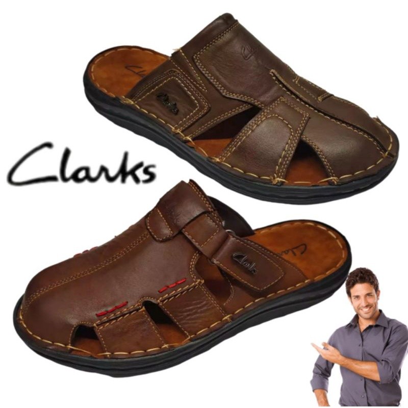 Clarks Upper Leather Men Comfort Sandals / Sandal Pria / Sandal Kulit Lelaki |EA6D5EA8|