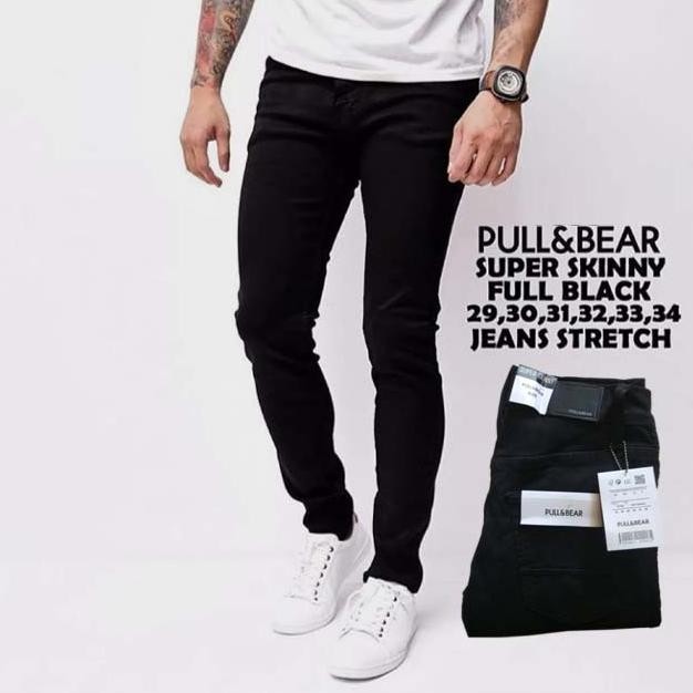Celana Skinny jeans pria panjang putih bersih Pull & Bear Stretch Terlaris