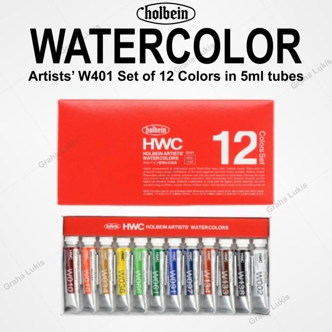 

Holbein Artists Watercolors Complete Set of 12 Colors W401