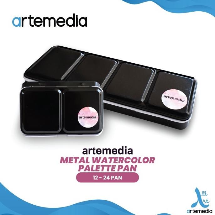 

Artemedia Empty Metal Tin Watercolor Half Pan Case