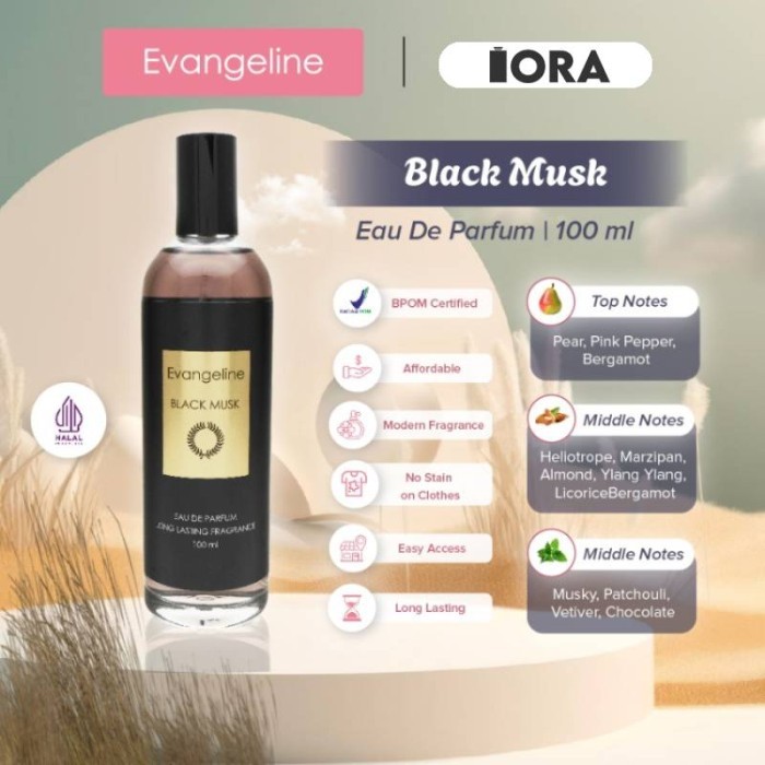 Parfum Evangeline BLACK MUSK 100ml Eau De Parfum unisex tahan lama
