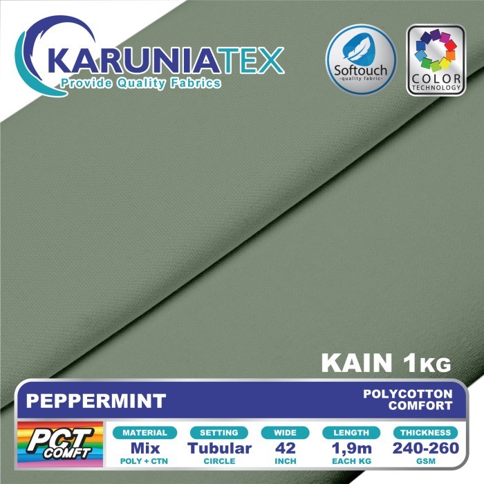 

Kain Polycotton Comfort Peppermint Karunia Textile