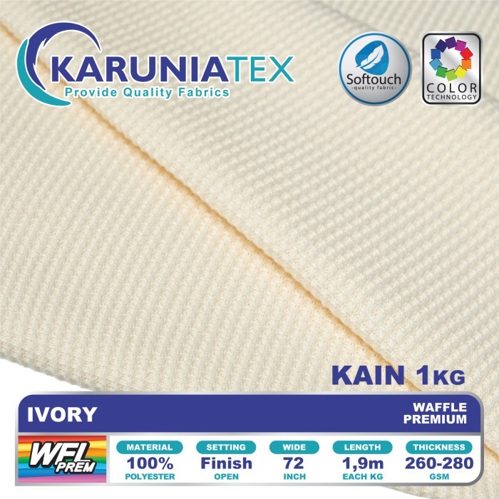 

Kain Waffle Premium Kiloan Ivory Karunia Textile