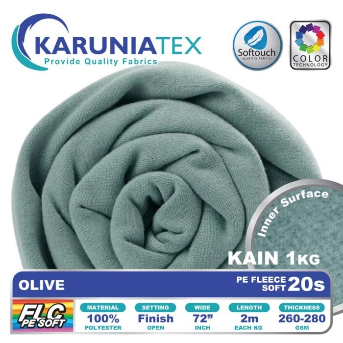 

Kain Fleece PE Soft 20s Kiloan Olive Sedang Karunia Textile