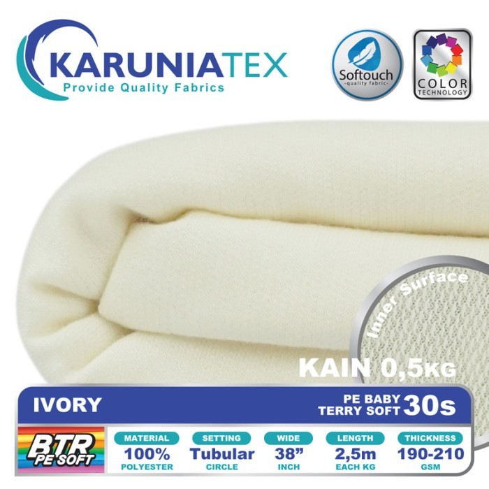 

Bahan Baby Terry PE Soft 30s 0,5Kg Ivory Karunia Textile