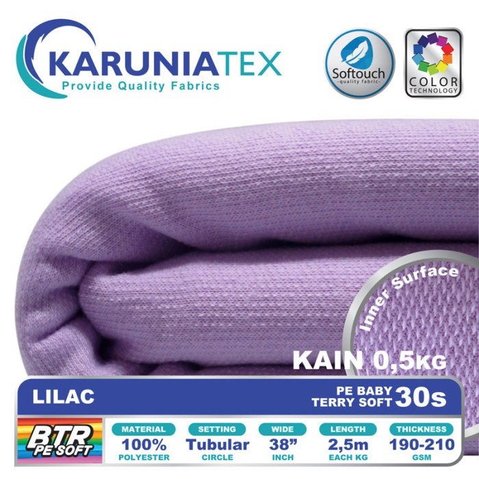 

Bahan Baby Terry PE Soft 30s 0,5Kg Lilac Karunia Textile