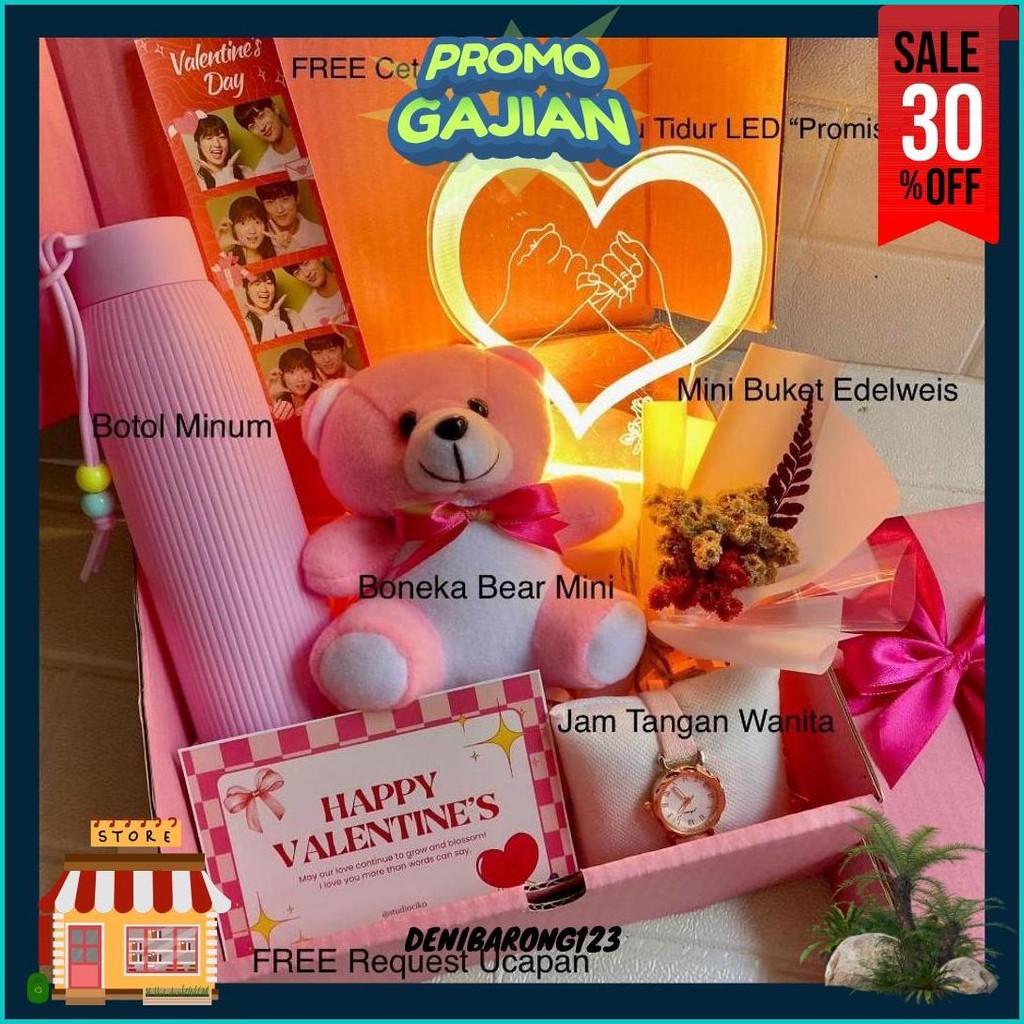 

Hampers Cokelat Valentine Pink Edition Paket Kado Ulang Tahun Cewek Gift Box Anniversary Pacar Siap Kirim