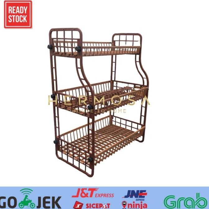 Rak Piring Plastik Termurah 3 Susun Bahan Tebal - FOOD GRADE