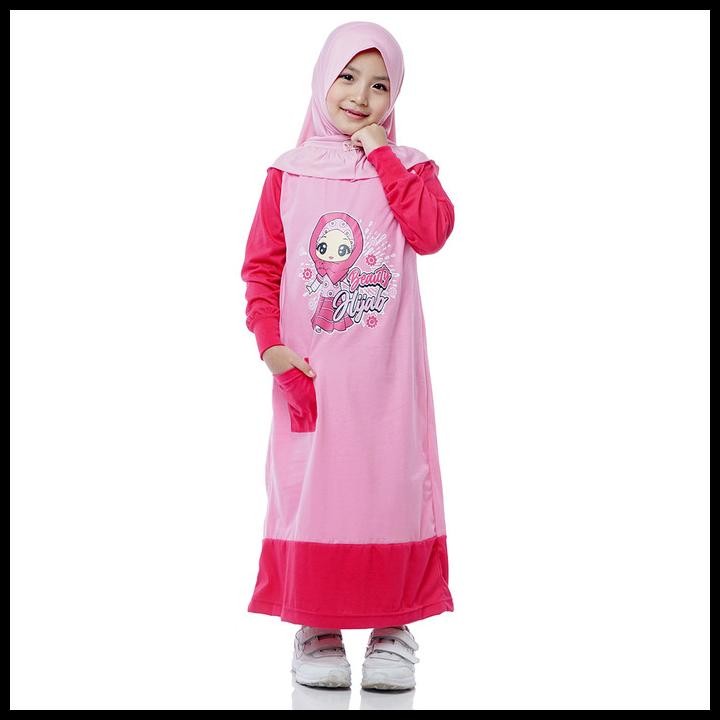 Terlaris Dungdungkids Gamis Anak Perempuan Kaos Muslim 3 - 9 Tahun Best Seller