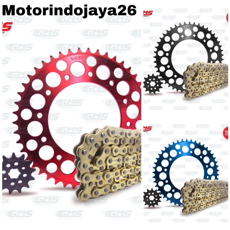 Gear set 520 Warna wr 155 wr155 Supermoto harian GMS Racing