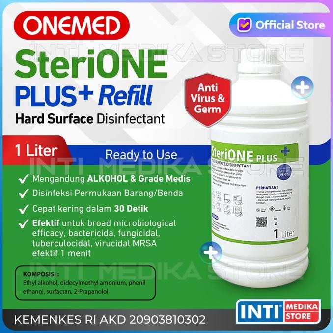 Onemed - Disinfektan Sterione Plus 1 Liter | Desinfektan Spray Cair