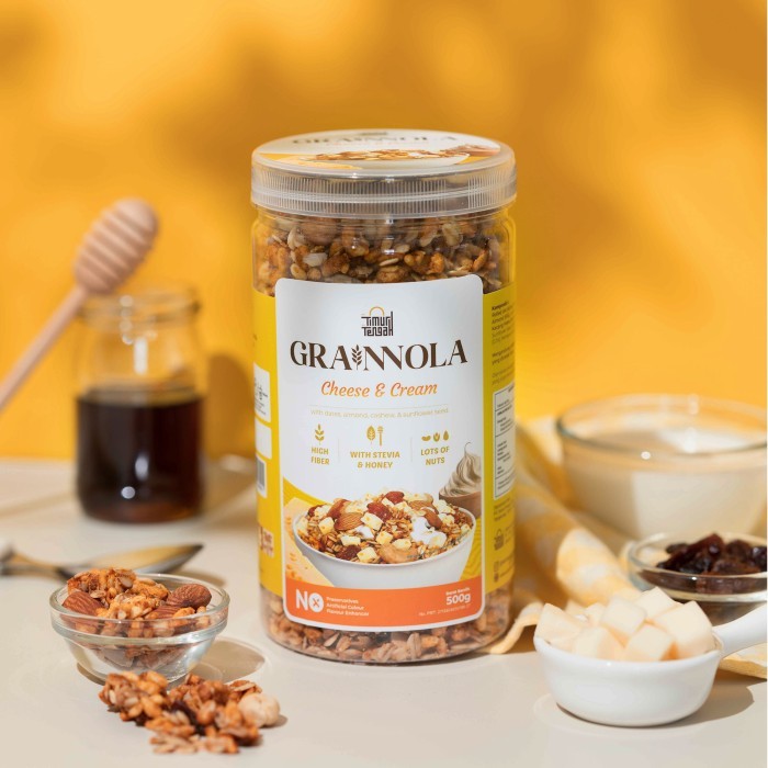 

Timur Tengah Grainnola Cheese & Cream 500 gr Granola Cemilan Sehat , Oatmeal With Almond & Mete