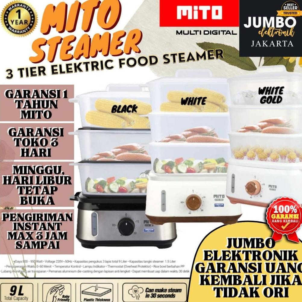 al [GARANSI 1 TAHUN] Steamer STM100 Stainless Steamer Kukusan Listrik Low Watt Steamer Kukusan Stain